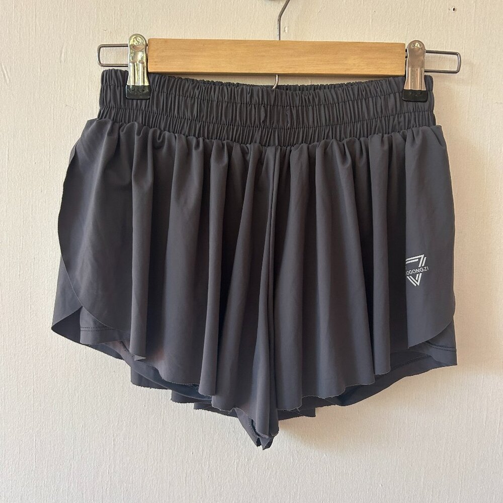 Luogongzi Flowy Shorts Womens Small Gray Athletic Pull On Activewear Athletic